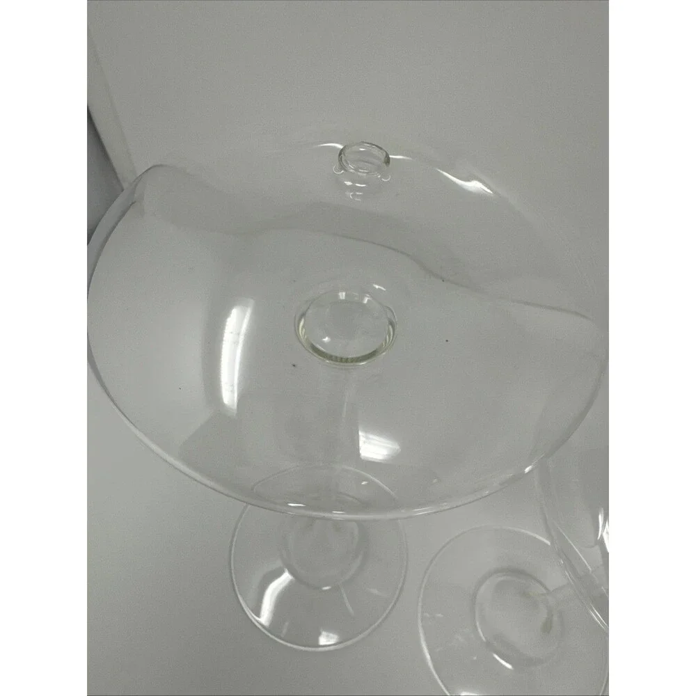 Vintage Firelight Hand Crafted Glass Omni Stem Oil Candle Holder Set Rare Trio 3